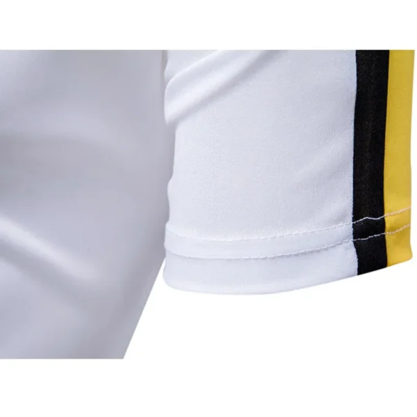 Men's fashionable simple slim fit top men's short sleeved polo shirt - Image 2