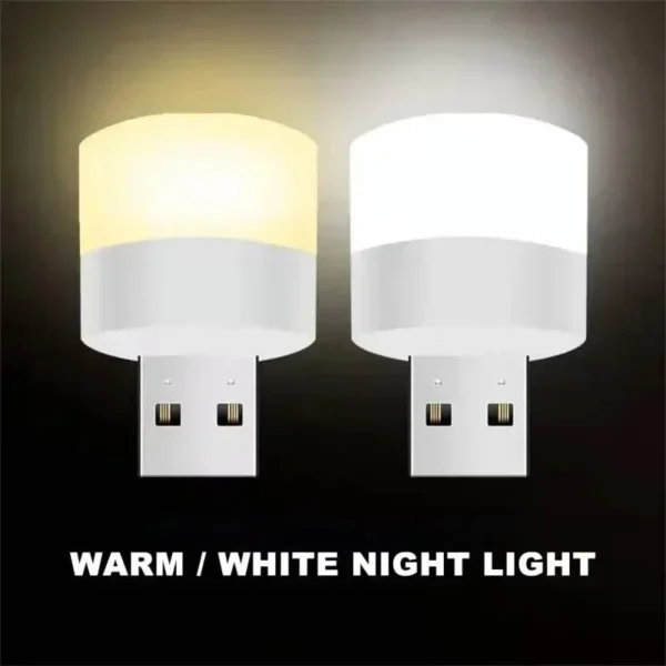 50/1pcs Mini USB Night Lights LED Warm White Eye Protection Book Reading Light USB PC Mobile Power Plug Charging Lamps Wholesale - Image 4