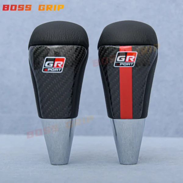 GR Sport Carbon Fiber Leather Gear Shift Knob JDM Manual Shifter Lever Head Stick